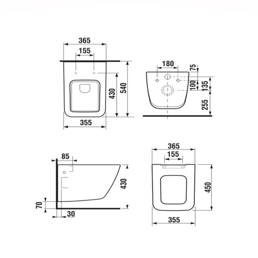 Jika Cubito Pure White WC šolja konzolna 35,5x54x36 8.2042.3.000.000.1