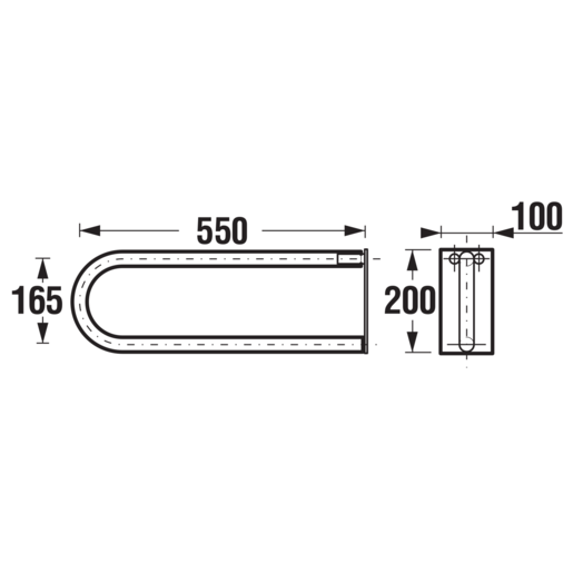 Jika Universum White  rukohvat od nerđajućeg čelika za osobe sa invaliditetom, rasklopivi  3.8971.5.003.000.1