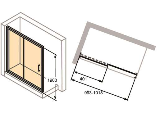 Huppe Classics 2 1000 MattChrome/Chrome tuš vrata dvodelna visine 1900mm sa providnim Anti-Plaque staklom C20401.087.322