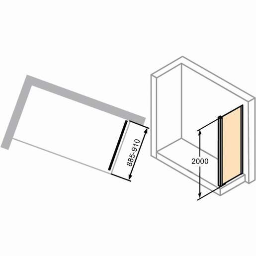 Huppe Classics 2 Chrome 900 fiksni panel visine 2000mm sa providnim Anti-Plaque staklom C20511.069.322