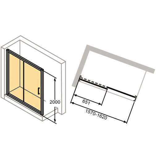 Huppe Classics 2 Chrome 1600 tuš vrata dvodelna visine 2000mm sa providnim Anti-Plaque staklom C20413.069.322
