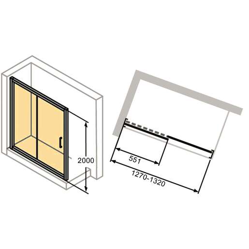 Huppe Classics 2 Chrome 1300 tuš vrata dvodelna visine 2000mm sa providnim Anti-Plaque staklom C20410.069.321