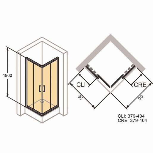 Huppe Classics 2 MattChrome/Chrome tuš kabina 90x90 četvrtasta visine 1900mm sa providnim Anti-Plaque staklom C20103.087.322