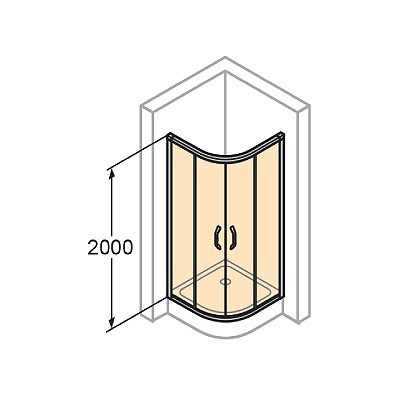 Huppe X1 Black polukružna tuš kabina 90 cm visina 200 cm HUP140619023322