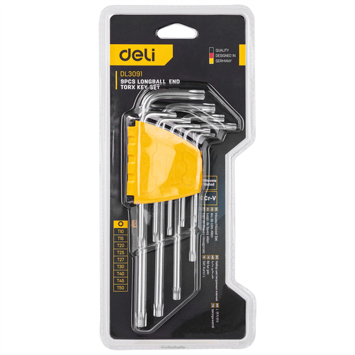 DELI Set dugih torx ključeva DELI T10-T50, 9kom EDL3091
