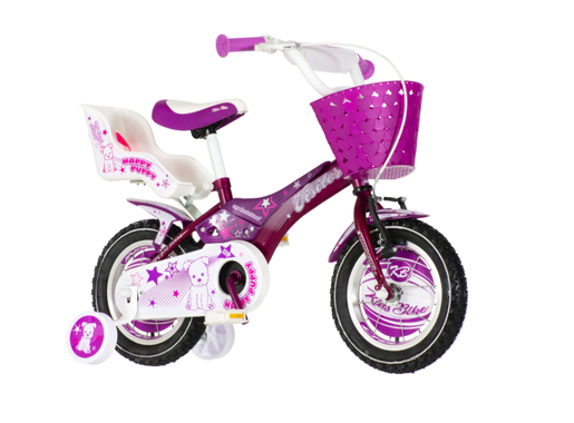 Bicikl visitor happy puppy 12" ljubičasto beli