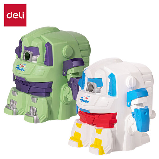 DELI ROTACIONI REZAČ  ZA OLOVKE  ROBOT ZELENI I BELI MIX EH512