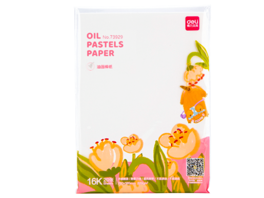 DELI PAPIR ZA CRTANJE ULJANIM PASTELIMA  A4 - 20 lista - beli 73929