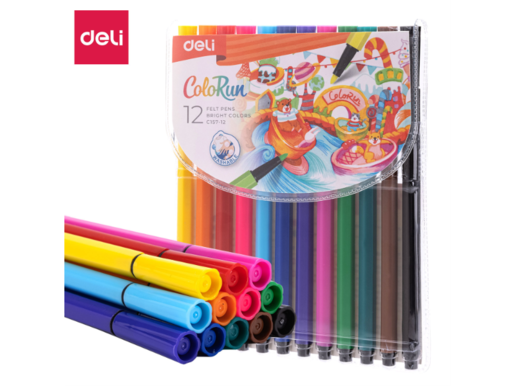 DELI FLOMASTERI   COLORUN  heksagonalni u pvc etuiu 1/12 EC157-12