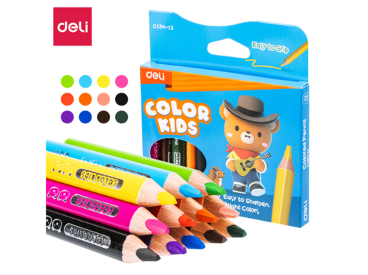 DELI DRVENE BOJICE  JUMBO KRATKE COLOR KIDS 1/12 EC134-12