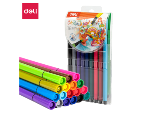 DELI FLOMASTERI   COLORUN  heksagonalni u pvc etuiu 1/18 EC157-18