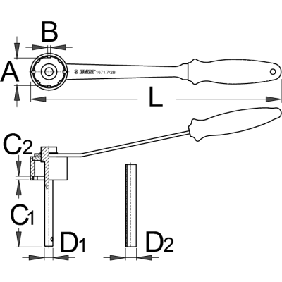 UNIOR Ključ za pogonski ležaj Truvativ® sa ručicom 1671.7/2BI 620206