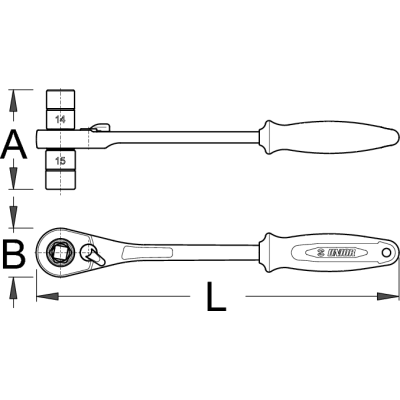 UNIOR Čegrtaljka sa nasadnim ključevima 3/8″ 1621/1BI 615248