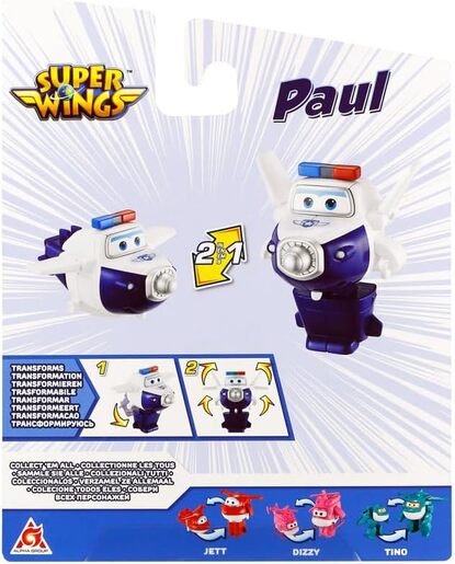 SUPER WINGS 10cm transformacija Paul