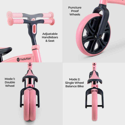 Yvolution Velo junior balance bicikl roze