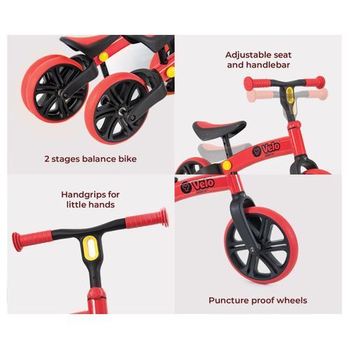 Yvolution Velo junior balance bicikl crveni