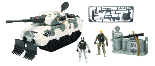 Soldier Force napad tenkom na sneznom polju playset