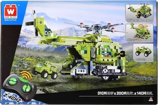 Wise Blocks -  Vojni helikopter Deluxe na daljinsko upravljanje