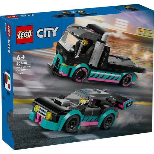 LEGO Trkački auto i auto-transporter 60406
