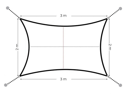 MultiGarden Pravougaono solarno jedro 2x3m Gray Multigarden 19193G GRAY