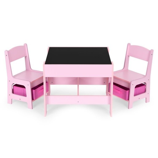Eco Toys Dečiji set sto i 2 stolice sa tablom za pisanje Pink ECOTOYS ZKC-1B