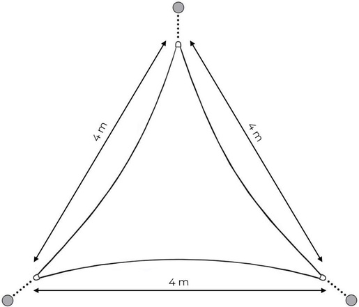 ModernHome Solarno trouglasto jedro 4x4x4m Beige ModernHome 19191B BEIGE