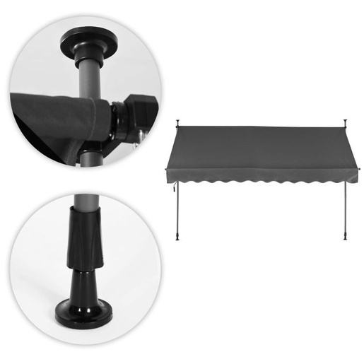 MultiGarden Tenda za terasu i balkon sa podešavanjem visine 3x1.2m Gray Multigarden AW-016 3X1.2 GR