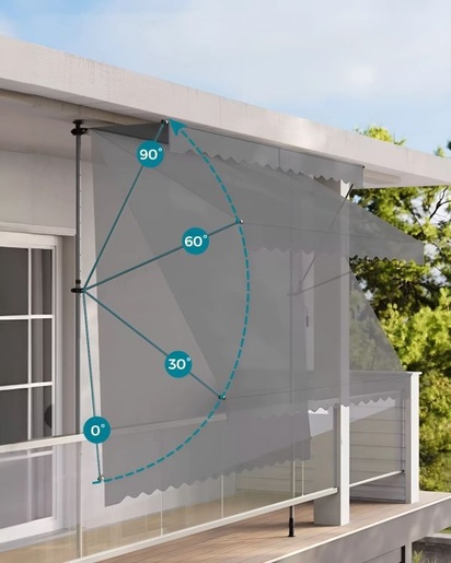 MultiGarden Tenda za terasu i balkon sa podešavanjem visine 3x1.2m Gray Multigarden AW-016 3X1.2 GR