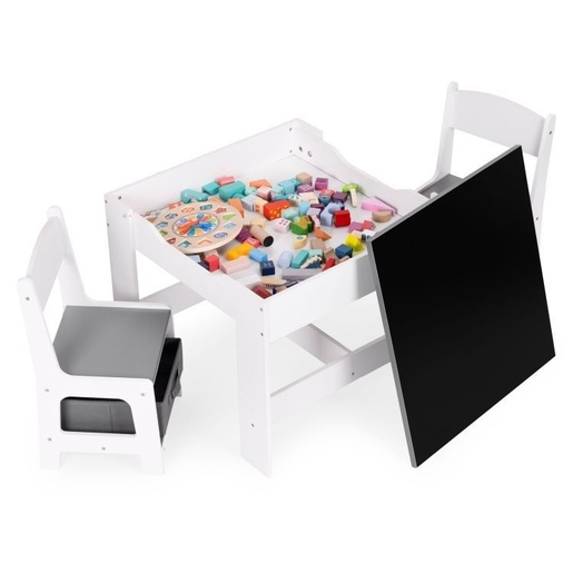 Eco Toys Dečiji set sto i 2 stolice sa tablom za pisanje White ECOTOYS ZKC-1A