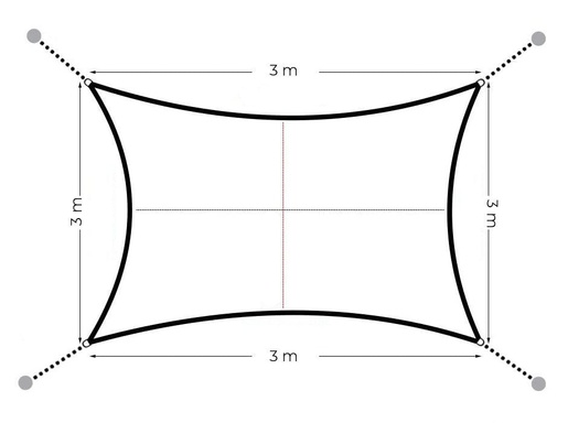 MultiGarden Solarno kvadratno jedro 3x3m Gray MultiGarden 19194G GRAY