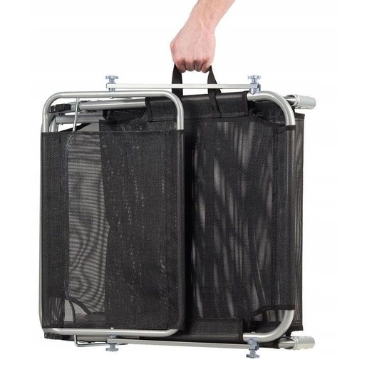 ModernHome SKLOPIVA LEŽALJKA SA PODESIVOM TENDOM BLACK ZRL007 BLACK