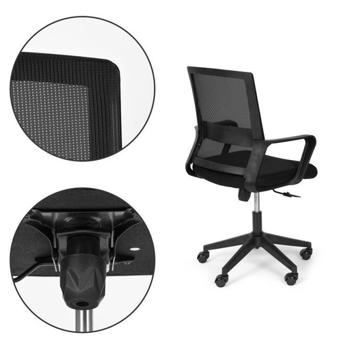 ModernHome Kancelarijska stolica sa anatomski oblikovanim naslonom Black ModernHome OF-2220