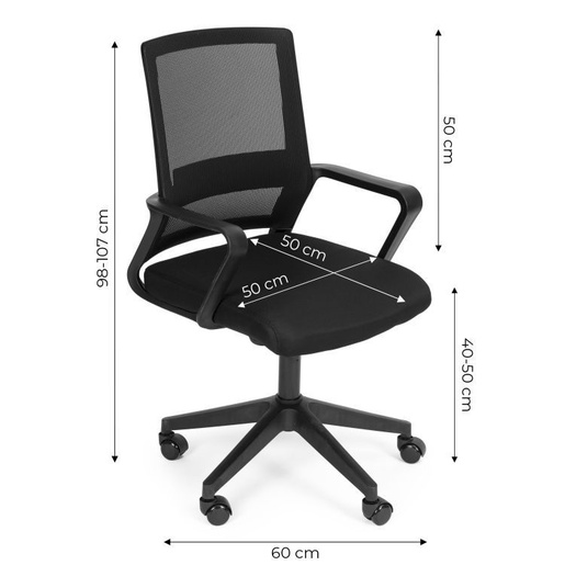 ModernHome Kancelarijska stolica sa anatomski oblikovanim naslonom Black ModernHome OF-2220