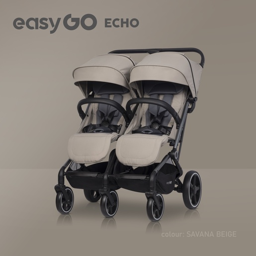Eurocart easy go echo savana beige kolica za blizance W/EA/ECHO/SB
