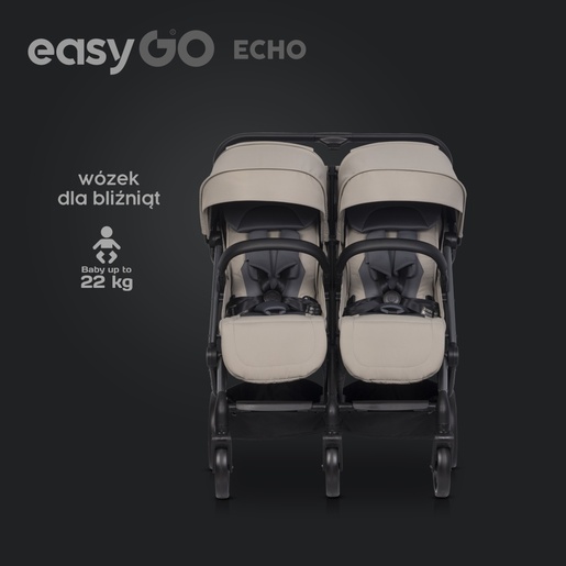 Eurocart easy go echo savana beige kolica za blizance W/EA/ECHO/SB