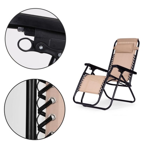 ModernHome BAŠTENSKA FOTELJA ZERO GRAVITY BEIGE ZRL009 BEIGE