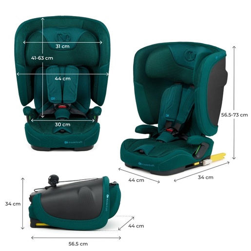 KINDERKRAFT AUTOSEDISTE FIX2GO I-SIZE 76-150CM GREEN KCFI2GO0GRE0000