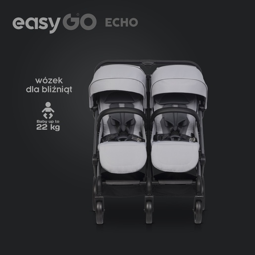 Eurocart easy go echo cloudy grey kolica za blizance W/EA/ECHO/CG