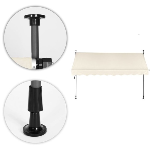 MultiGarden Tenda za terasu i balkon sa podešavanjem visine 3x1.2m Beige Multigarden AW-016 3X1.2 BE