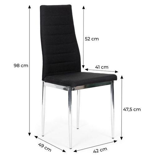 ModernHome Trepezarijske stolice set 4 kom Tami eko koža Black DC855-C-4 BLACK