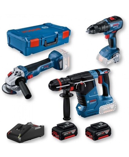 BOSCH Professional GBH 187-LI + GWS 18V-10 + GSR 18V-50, 2x5.0AH, GAL 18V-40, XL-BOXX kofer