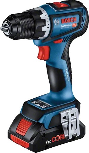 BOSCH Professional akumulatorska bušilica-odvrtač GSR 18V-90 C, 2x2.0Ah akumulator, punjač GAL 18V-40, L-kofer 06019K6020
