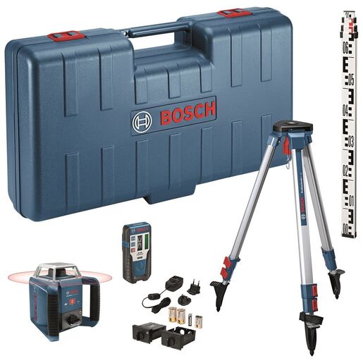 BOSCH Professional građevinski laser GRL400H + laserski prijemnik LR1 + stativ BT152 + merna letva GR2400 + kofer 06159940JY
