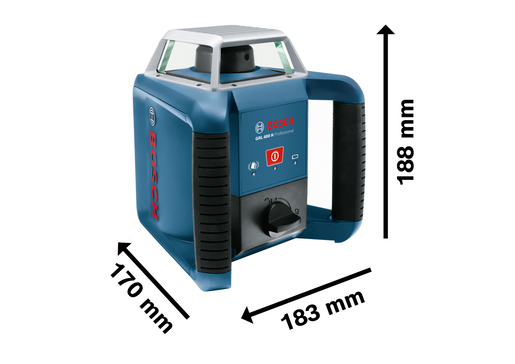 BOSCH Professional građevinski laser GRL400H + laserski prijemnik LR1 + stativ BT152 + merna letva GR2400 + kofer 06159940JY