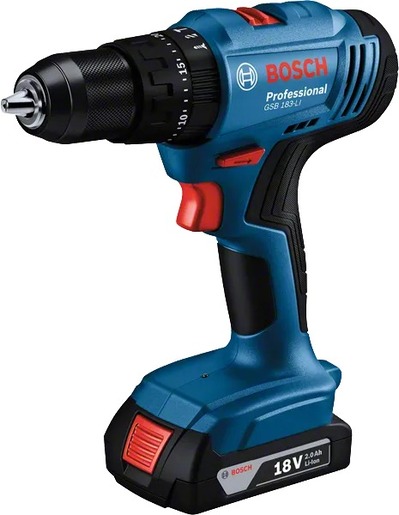 BOSCH Professional aku udarna bušilica GSB 183-LI (2x 2Ah + GAL 18V-20+kofer) 06019K9100