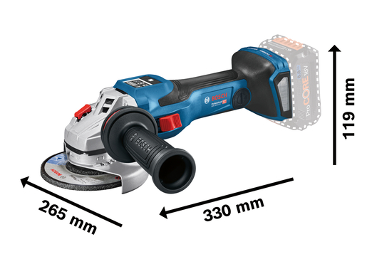BOSCH Professional Aku ugaona brusilica BITURBO GWS 18V-15 SC + 2x8,0Ah ProCORE + kofer 06019H6101