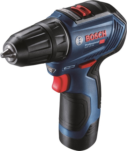 BOSCH Professional akumulatorska bušilica-odvrtač GSR 12V-30 - Brushless motor (2x 2,0Ah + GAL 12V-40, torba, set bitova i 2 seta burgija) 06019G9001