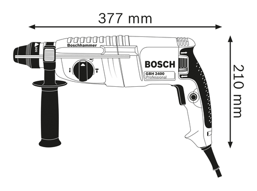 BOSCH Professional bušaći čekić GBH 240 + SDS plus set u kutiji za alat 0615990M99