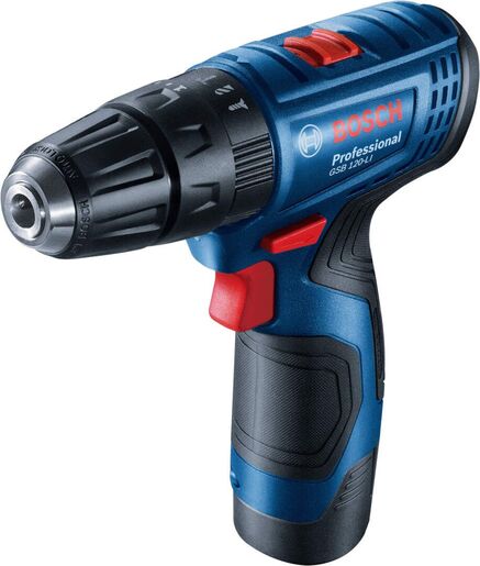 BOSCH Professional aku bušilica-odvijač GSB 120-LI + 2xGBA 12 V / 2.0 Ah + punjač GAL 1210 CV + 23 kom set bitova i burgija + kofer 06019G8102