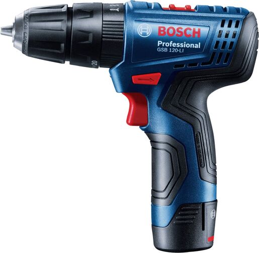 BOSCH Professional aku bušilica-odvijač GSB 120-LI + 2xGBA 12 V / 2.0 Ah + punjač GAL 1210 CV + 23 kom set bitova i burgija + kofer 06019G8102